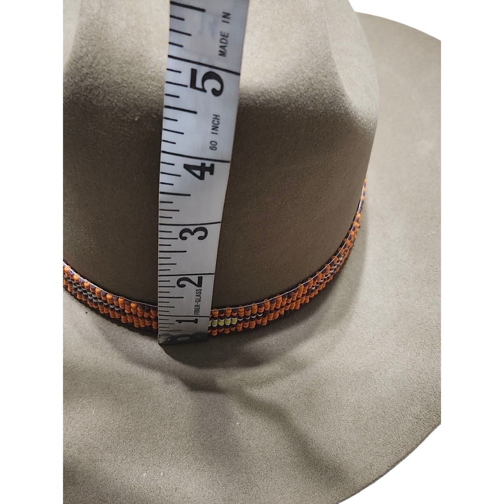 Vintage Browning Sportsman Hat - Tan Wool Felt Western Fedora - Beaded Band - Picture 3 of 8